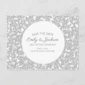 Elegant Silver Diamond Glitter Wedding Save Date Briefkaart (Voorkant)