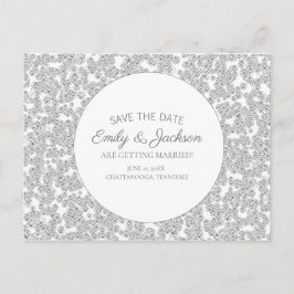 Elegant Silver Diamond Glitter Wedding Save Date Briefkaart