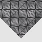 Elegant Silver Diamond Illusion  Art Deco Pattern Tissuepapier (Detail)