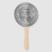 Elegant Silver Diamonds 25th Wedding Jubileum Handwaaier (Achterkant)