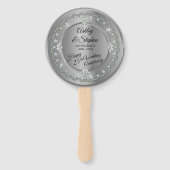 Elegant Silver Diamonds 25th Wedding Jubileum Handwaaier (Voorkant)
