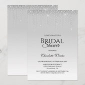 Elegant Silver Diamonds Bridal Shower Kaart (Voorkant / Achterkant)