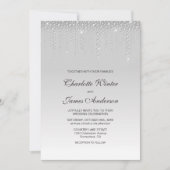 Elegant Silver Diamonds Wedding Kaart (Voorkant)