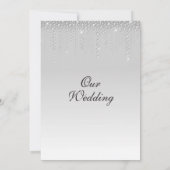 Elegant Silver Diamonds Wedding Kaart (Achterkant)