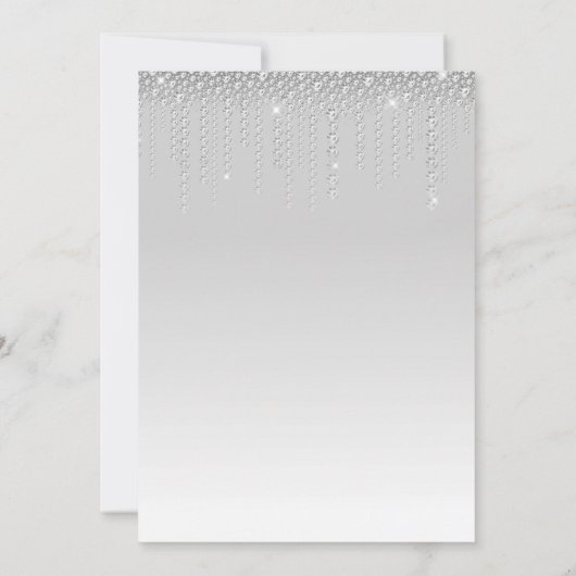 Elegant Silver Diamonds Wedding Save the Date (Achterkant)