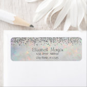 Elegant Silver Diamonds White Holographic Opal Etiket (Insitu)