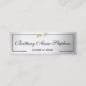 Elegant Silver Diploma Name Kaart Insert Contactkaartje (Voorkant)