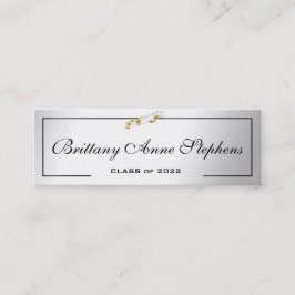 Elegant Silver Diploma Name Kaart Insert Contactkaartje