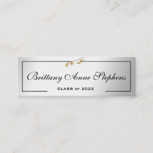 Elegant Silver Diploma Name Kaart Insert Contactkaartje