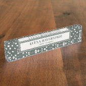 Elegant Silver Dollar Lunaria Professional Custom Naambordje (Zijkant)