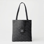 Elegant Silver Dotted Lines Tote Bag (Voorkant)