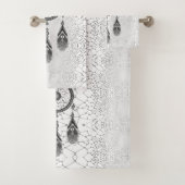 Elegant Silver Dreamcatcher Abstract Bath Bad Handdoek (Insitu)