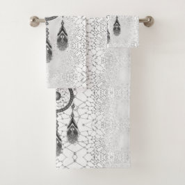 Elegant Silver Dreamcatcher Abstract Bath Bad Handdoek