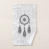 Elegant Silver Dreamcatcher Abstract Bath Bad Handdoek (Handdoek)