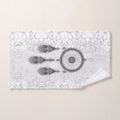 Elegant Silver Dreamcatcher Abstract Bath Bad Handdoek (Handdoek)