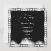 Elegant Silver Dress Black Stropdas Birthday Party Kaart (Achterkant)