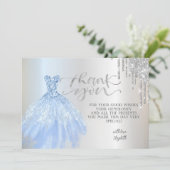 Elegant Silver Drift Chic Dress Bedankkaart (Staand voorkant)
