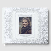 Elegant Silver Echte Folie Begrafenis Gastboek Fot Gastenboek (Voorkant)