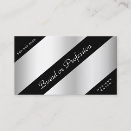 Elegant Silver Effect Black Corners openen uren Visitekaartje