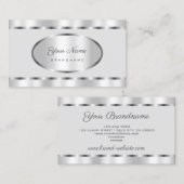 Elegant Silver Effect met Light Grey Professional Visitekaartje (Voorkant / Achterkant)