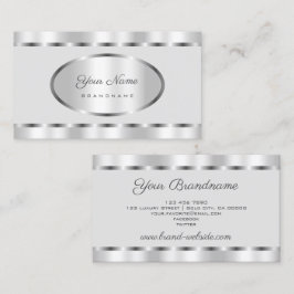 Elegant Silver Effect met Light Grey Professional Visitekaartje