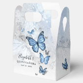 Elegant Silver en Baby Blue Butterfly Sjabloon Bedankdoosjes (Geopend)