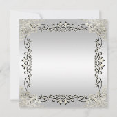 Elegant Silver en Black 25th Wedding Jubileum Kaart (Achterkant)