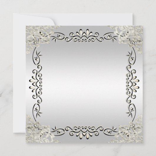 Elegant Silver en Black 25th Wedding Jubileum Kaart (Achterkant)