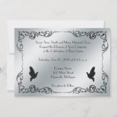 Elegant Silver en Black Gay Lesbian Wedding Invit Kaart (Achterkant)