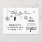 Elegant Silver en Black Holiday Open House | Feestdagenkaart (Voorkant)