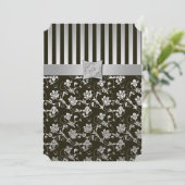 Elegant Silver en Black Invitation Kaart (Staand voorkant)
