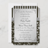 Elegant Silver en Black Invitation Kaart (Achterkant)
