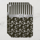 Elegant Silver en Black Invitation Kaart (Voorkant / Achterkant)