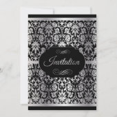 Elegant Silver en Black Party Celebration Kaart (Voorkant)