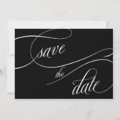 Elegant Silver en Black Photo Save the Date (Achterkant)