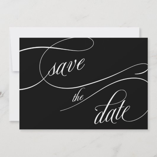 Elegant Silver en Black Photo Save the Date (Achterkant)