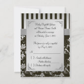 Elegant Silver en Black RSVP-kaart Kaart (Achterkant)