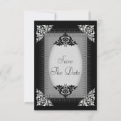 Elegant Silver en Black Save the Date Wedding (Voorkant)