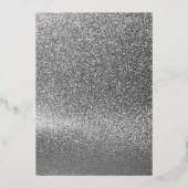 Elegant Silver en Black Wedding Folie Uitnodiging (Achterkant)