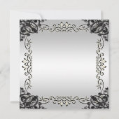 Elegant Silver en Black Women's 50th Birthday Kaart (Achterkant)