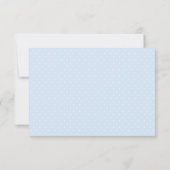 Elegant Silver en Blue Damask Baby Doop RSVP Kaartje (Achterkant)