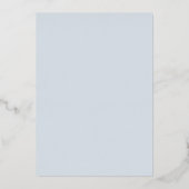Elegant Silver en Blue Leaf Wedding Invitation Folie Uitnodiging (Achterkant)