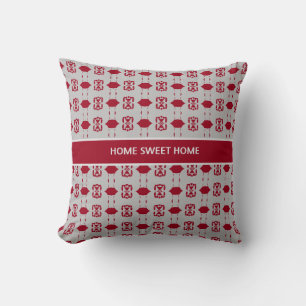 Elegant Silver en Burgundy Pattern Kussen