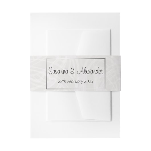 Elegant Silver en Damask Wedding Uitnodigingen Wikkel (Voorkant Voorbeeld)