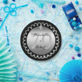 Elegant Silver en Diamonds 70e Jubileum Papieren Bordje (Feest)