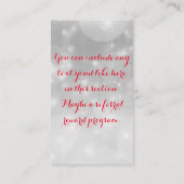 Elegant Silver en glanzend met Red Lips Visitekaartje (Achterkant)