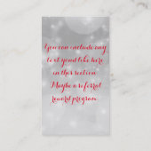 Elegant Silver en glanzend met Red Lips Visitekaartje (Achterkant)