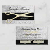 Elegant Silver en Gold Haarstylist Benoeming Afsprakenkaartje (Voorkant / Achterkant)