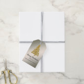 Elegant Silver en Gold kerstboom Cadeaulabel (Met Touw)
