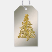 Elegant Silver en Gold kerstboom Cadeaulabel (Achterkant)